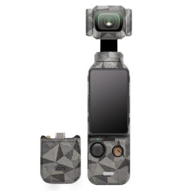 Imagem de Pocket3 Adesivo para câmera Skin Creator Combo adesivo envoltório de vinil filme protetor anti-arranhões acessórios para DJI Osmo Pocket 3 (titânio triangular)