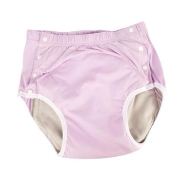 Imagem de Kokiya Capa para incontinência, calcinha lavável, botões laterais de pressão, cueca confortável, capa de fralda para adultos, para idosos, Rosa, 3xl