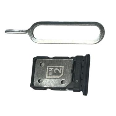 Imagem de zhxchzhi Suporte de bandeja de cartão SIM duplo OEM + pino compatível com Motorola Moto Edge 50 NEO 5G XT2409 peças pretas