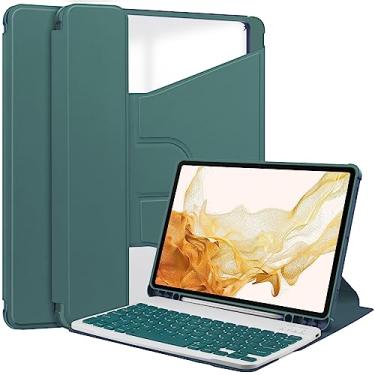 Imagem de Gylint Capa para Samsung Galaxy Tab S9 2023, com rotação de 360 graus, capa de couro PU ultrafina com suporte para Samsung Galaxy Tab S9 SM-X710 / X716 / X718 verde
