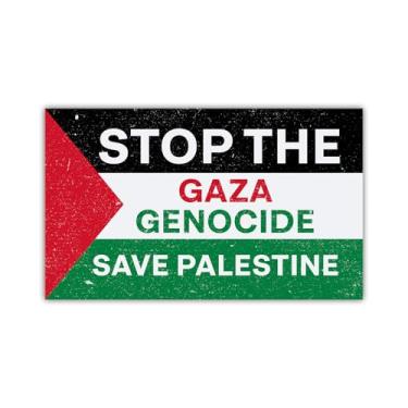Imagem de VOTANTA (1 Pcs - 7.5"x4.5") - Stop The Gaza Genocide Save Palestine Car Magnet, Stand with Palestine Free Palestine Magnetic Bumper Stickers Support Palestinian Gifts Decal Car Truck Fridge Decoration