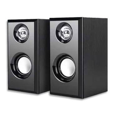 Imagem de Caixa de Som Multimidia USB P2 10W RMS Em Madeira Preta - Flex