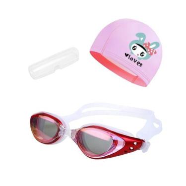 Imagem de Kit Óculos, Estojo e Touca de Natação Infantil Hero Band, Vermelho lov