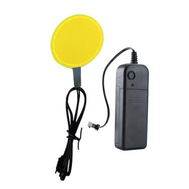 Imagem de Bothyi Painel de decoração de esqueleto com olhos brilhantes, luzes El, acessórios de Halloween recortáveis, caveiras de LED iluminadas, olhos para máscaras, Amarelo 5cm