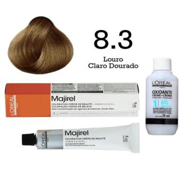 Imagem de Coloração Majirel 8.3 Louro Claro Dourado + Emulsão Oxi 20 Vol. 75ml  