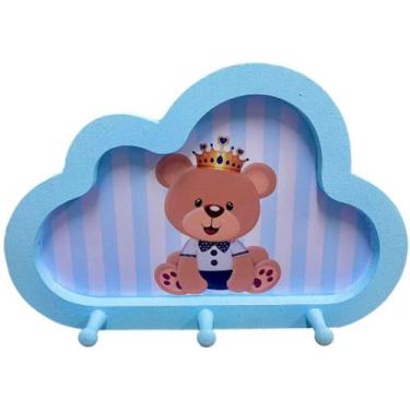 Imagem de Cabideiro Infantil Nuvem Ursinho Rei - Senior, Azul