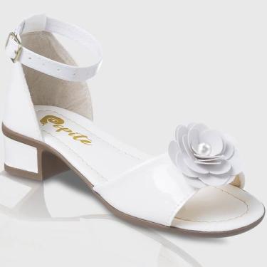 Imagem de Sandália Feminina Infantil Com Saltinho Baixo Sapato Salto Elegante - 