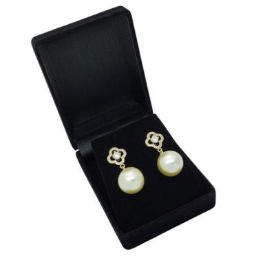 Imagem de Brincos Pérola Com Trevo De Microzirconias Banho Ouro 2272 - Très Chic