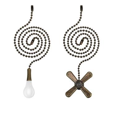 Imagem de Ceiling Fan Pull Chain Extender,   Extra Long with Decorative Frosted Glass Bulb and Fan Cord,Fit All Standard 3mm Diameter Ceiling Fans (Antique)