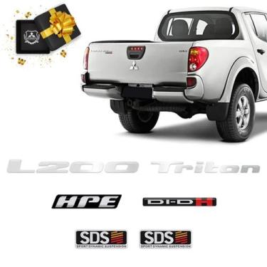 Imagem de Kit Emblemas L200 Triton Hpe Di-dh Sds Adesivo Alto Relevo - SPORTINOX