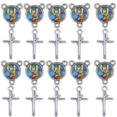 Imagem de Crucifixo + Entremeio NS Sra Perpetuo Socorro 40 Peças terço - Tudo Em