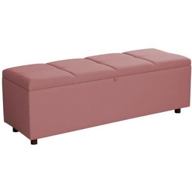 Imagem de Baú Recamier Espanha Veludo Rosa 140 cm - TNA Decor
