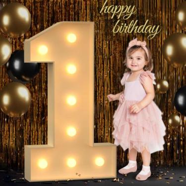 Imagem de Marquee Light Up Numbers Mixifox 1 para o 1º 16º 21º aniversário