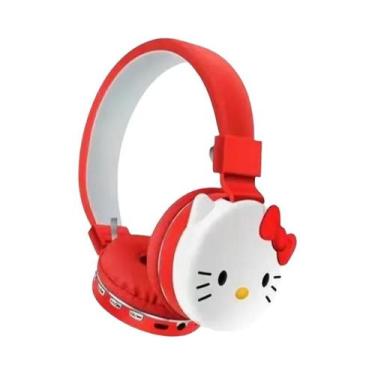Imagem de Fones De Ouvido Bluetooth Hello Kitty Rosa Sem Fio Dobráveis Leves Com
