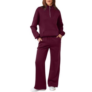 Imagem de Moletom feminino Track Suits Aleumdr 2025, outono, algodão vermelho