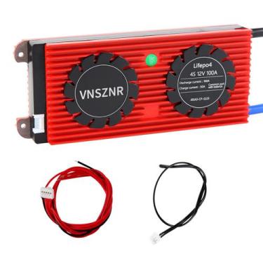 Imagem de Sistema de gerenciamento de bateria VNSZNR LiFePO4 4S 12V 100A BMS
