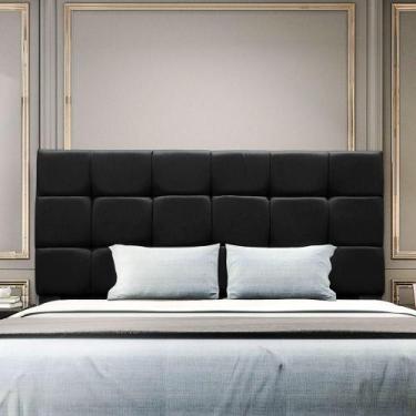 Imagem de Cabeceira Cama Box Solteiro 90 Cm Malta Em Suede Com Frame Preto - Bla