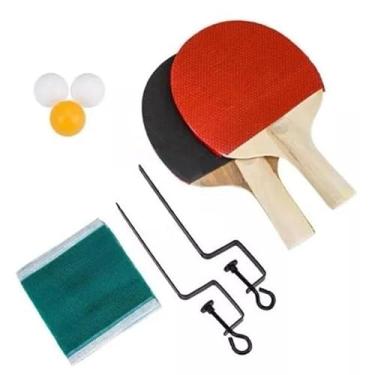 Imagem de Jogo Ping Pong Tênis de Mesa Kit 2 Raquetes 3 Bolas Rede Completo