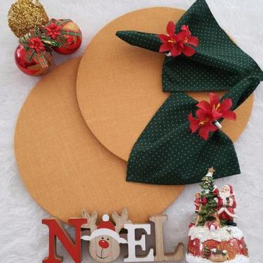 Imagem de Kit Mesa 08 Capas Sousplat 08 Bases 08 Guardanapos 08 Anéis - Criarte 