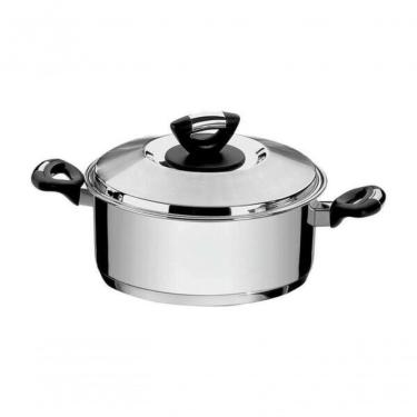 Imagem de Caçarola Rasa Tramontina Solar Baquelite Aço Inox 24cm