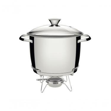 Imagem de Rechaud Tramontina Allegra Em Inox Com Fogareiro E Tampa De Vidro 7,8 L