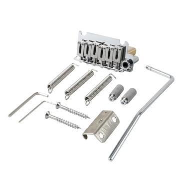 Imagem de OVSAL Ponte de guitarra elétrica de 10,5 mm com placa de selas de aço inoxidável, bloco de latão, ponte tremolo de 2 pontos, compatível com peças de reposição para guitarra elétrica Stratocaster Strat