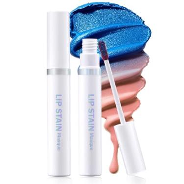 Imagem de Berinist Máscara de manchas labiais delineador labial de longa duração à prova d'água com coloração labial semipermanente à prova de transferência de tatuagem acabamento fosco não seca, adequado para