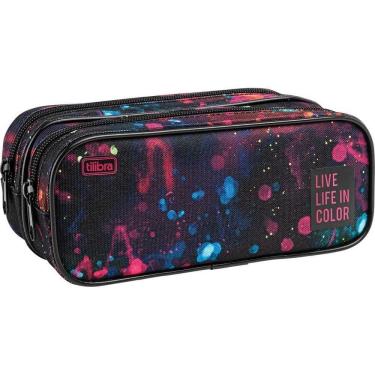 Imagem de Estojo Duplo G Academie Splashes Preto Tilibra