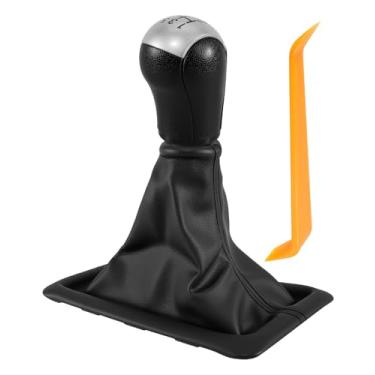 Imagem de QAGGUM Capa de câmbio manual e manípulo de câmbio de 5 velocidades para Ford Mustang 2005 2006 2007 2008 2009, substitui 5R3Z-7213-BAA 7R3Z-7277-AD 6R3Z-7277-AA 8R3Z-7277-AA