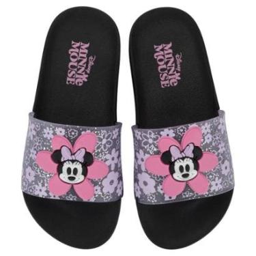 Imagem de Chinelo Slide Infantil Disney Mania Plus 23285 - Preto/Rosa-Feminino