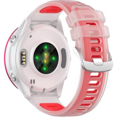 Imagem de Miimall Pulseira durável para Garmin Forerunner 570 de 42 mm/55/165 Music, liberação rápida, pulseira de substituição ajustável de TPU macio de 20 mm para Vivoactive 6/5/3, Venu, Vivomove HR, vermelha