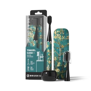 Imagem de MIPOW Escova de dentes elétrica Brush GO SlimPro i4 recarregável, inteligente, ultra sônica, 3 modos, estojo de viagem e base de cerâmica, cerdas macias de bateria de 60 dias, 2 cabeças, IPX7, à prova