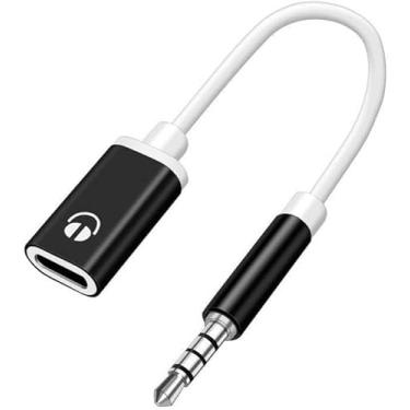 Imagem de Risprsulen Adaptador de áudio fêmea tipo C de 3,5 mm - preto, compatível com leitores de MP3, smartphones, leitores de CD, laptops, tablets