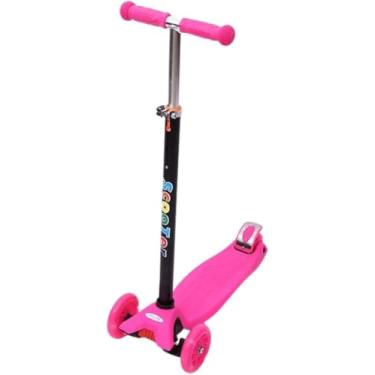 Imagem de Patinete Infantil 4 Rodas c/Leds Scooter Infantil Dobrável e Resistente para Crianças até 60kg (Rosa)
