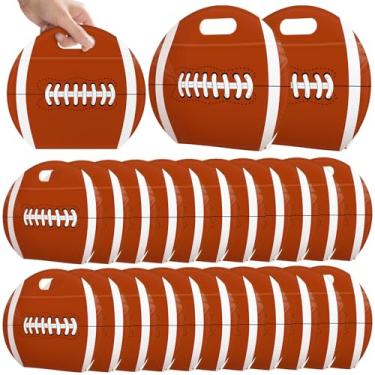 Imagem de 24 unidades de sacos de lanche de futebol com alças reutilizáveis seladas em pé, lembrancinhas de festa com tema de futebol, suprimentos de aniversário para prática de equipe/dia de jogo, presentes