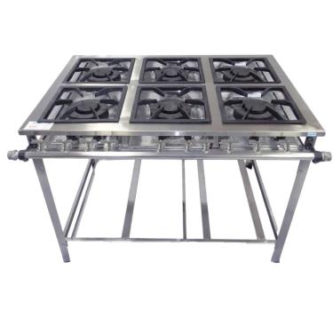 Imagem de Fogão Industrial 6 Bocas Duplas 30x30 P7 em Aço Inox Leona