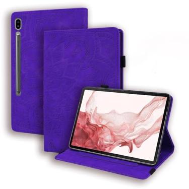 Imagem de YBFJCE Capa para Samsung Galaxy Tab S11 Ultra 37.1 cm 2025, capa protetora fina com suporte para lápis, capa fólio de couro PU para Samsung Galaxy Tab S11 Ultra (SM-X930 / SM-X936B), roxa