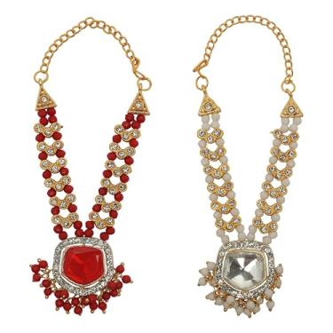 Imagem de Conjunto de 2 malas para Laddu Gopal/Devi Maa/Radha Krishna/Festival Navratri tradicional indiano, conjunto de deusas, joias de divindades, estátua de ídolo de Deus, decoração de Diwali (tamanho