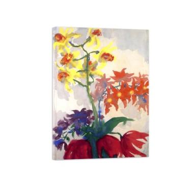 Imagem de Flores Pintura em tela Famosa Pintura Reprodução-Quadros para sala de estar-Orquídeas-Pôster pronto para pendurar Tela Embrulhada 80x115cm