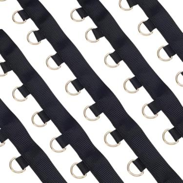 Imagem de WEBEEDY Acabamento de ilhós pretos de 5 metros com anéis D, 0,8 polegadas de largura, acabamento de costura, anel de ilhós de metal, faixa de fita para confecção de espartilho de vestuário, lingerie e