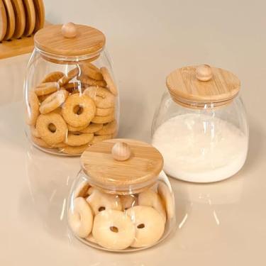 Imagem de Porta Mantimentos Potes Herméticos Pote Hermético Vidro MODELOS DIVERSOS Porta Temperos Cozinha(KIT BOLINHA TRANSP-3 POTES (PMG))