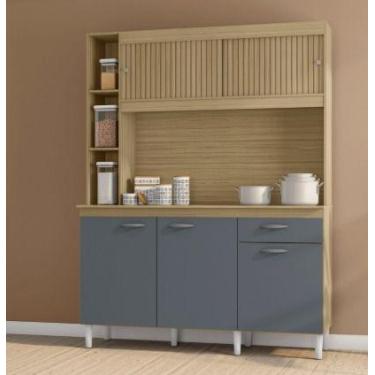 Imagem de Kit duda 2pts correr 1gav 1,40 damasco ripado/cinza - Poquema