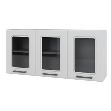 Imagem de Armário Aéreo em Aço 3 Portas de Vidro Liz Telasul - Branco