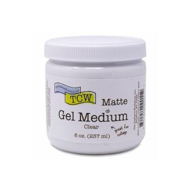Imagem de The Crafter's Workshop Gel fosco médio para tinta acrílica - Pasta de textura transparente dimensional para estêncil e arte de mídia mista - Qualidade boutique, frasco de 236 ml