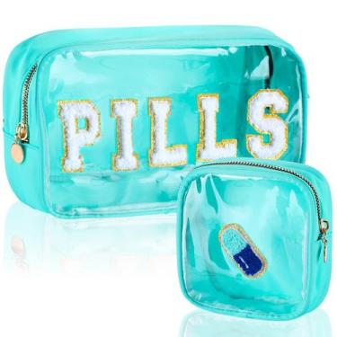 Imagem de Bolsa Hillban Medicine Chenille Letter Bag Preppy Travel, 2 unidades