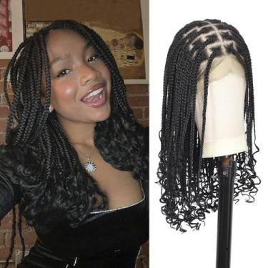 Imagem de Peruca trançada Kalyss 13x8 HD de renda frontal sem nós Box Braid 24"