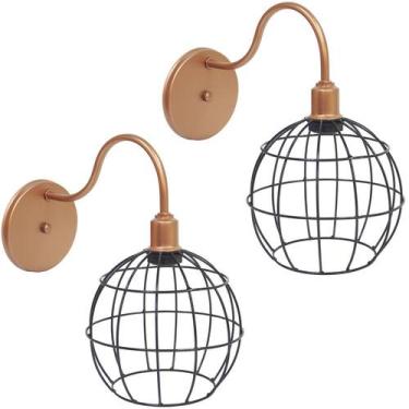 Imagem de 2 Luminárias Arandela de Parede Aramada Globo Industrial Retro Vintage