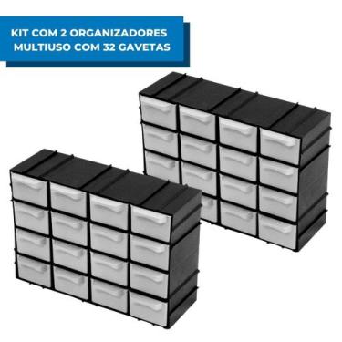 Imagem de Kit Gaveteiro Organizador 32 Gavetas para Ferramentas Arqplast