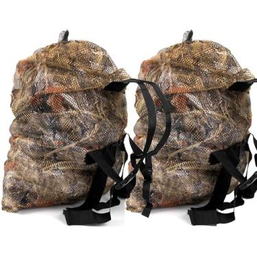 Imagem de GUGULUZA Bolsa de chamariz de pato de malha camuflada com alças ajustáveis – pacote com 2 chamarizes grandes de aves aquáticas para caça de patos, gansos e perus