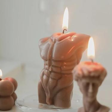 Imagem de Moldes de vela – Molde de silicone para fazer velas, moldes 3D DIY para cera de soja, cera de abelha, vela perfumada, presentes de Dia dos Namorados (homem musculoso)
